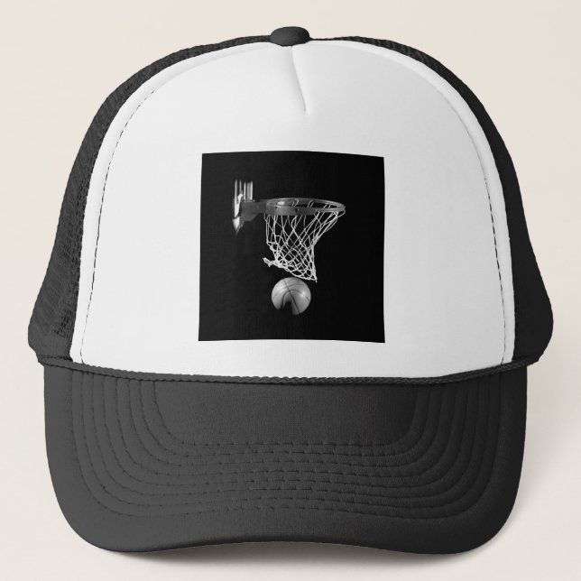 Casquette Basket-ball noir et blanc (Devant)