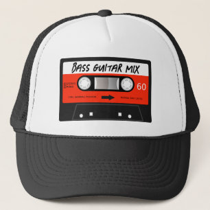 Casquette Basse Guitare Mixtape Retro Rouge Vintage Cassette