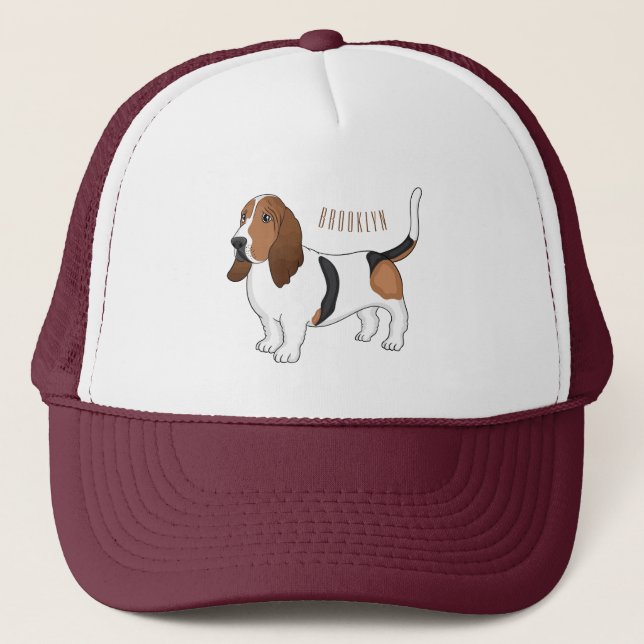 Casquette Basset hound dessin de chien (Devant)