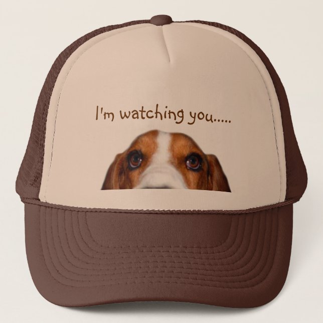 Casquette Basset Hound jetant un coup d'oeil dedans (Devant)