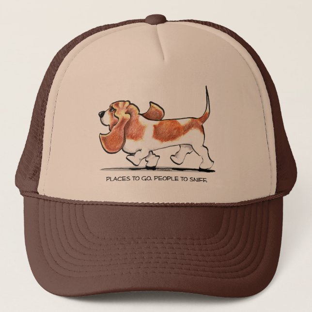 Casquette Basset Hound occupé (Devant)
