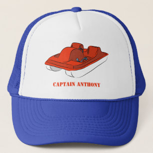 Casquette Bateau à pédales rouge et blanc Personnalisé