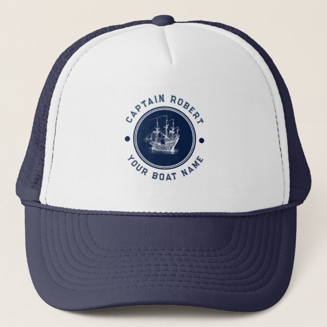 Casquette Bateau à voile marin bleu marine (Devant)