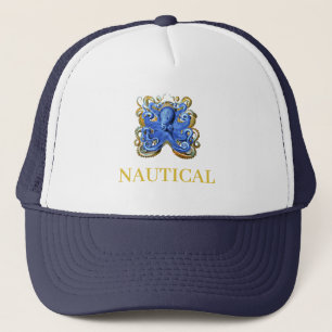 Casquette Bateau nautique Octopus Elégant Bleu Personnel