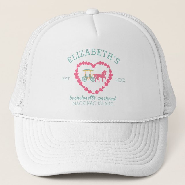 Casquette Bateau tiré à cheval de l'île Mackinac Bachelorett (Devant)