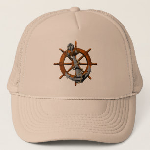 Casquette Bateaux nautiques roue et Ancre