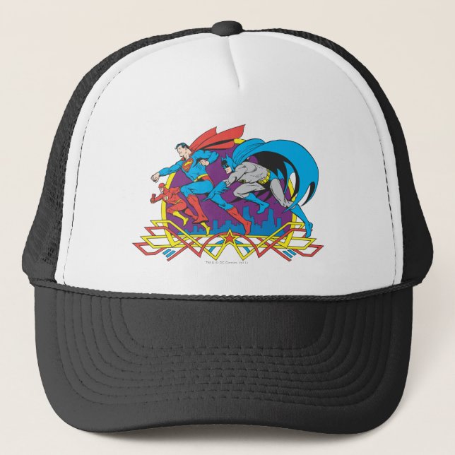 Casquette Batman + Superman + Flash (Devant)