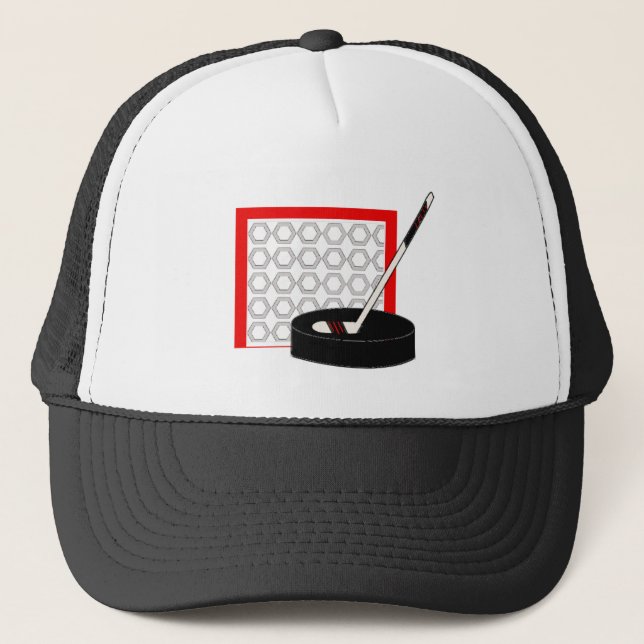 Casquette Bâton de hockey et filet (Devant)