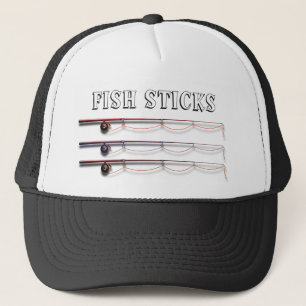 Casquette "Bâtons de poissons" drôles avec cannes à pêch