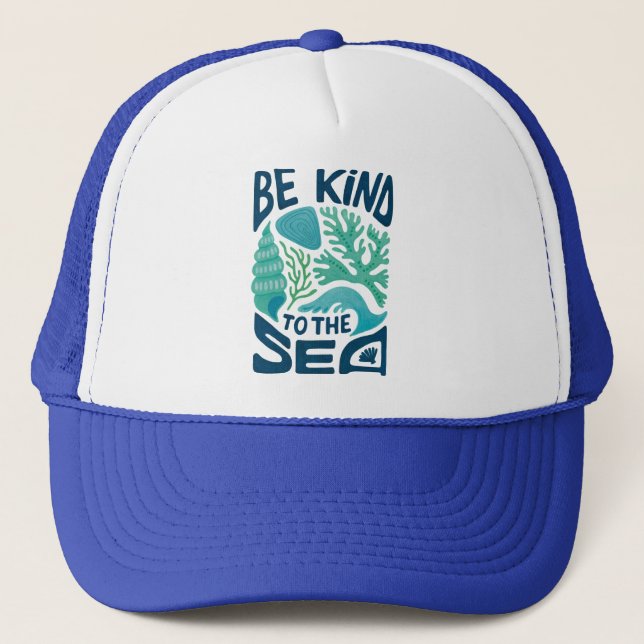 Casquette Be Kind to the Sea - Ocean Conservation Eco Design (Devant)