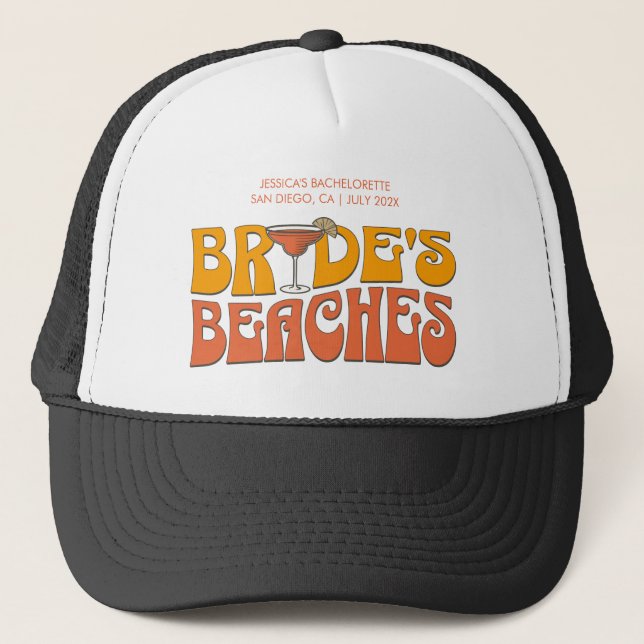 Casquette Beach Bachelorette Party Super Bride's Beaches (Devant)
