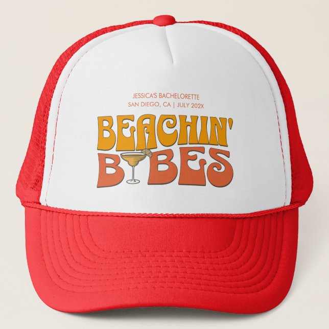 Casquette Beach Bachelorette Party Super plage Babes (Devant)