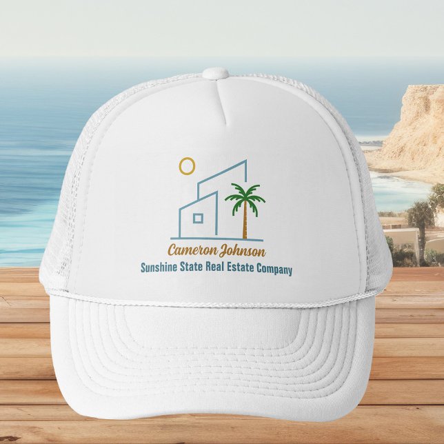Casquette Beach Real Estate Company Custom Coastal Realtor (Créateur téléchargé)