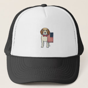 Casquette Beagle patriotique avec drapeau vintage vector art