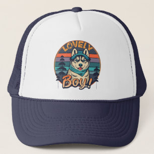 Casquette Beau Cool Boy Vintage Retro Husky Puppy