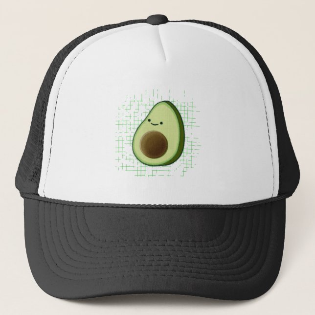 Casquette Beau Dessin Avocado Sur Un Arrière - plan Distress (Devant)