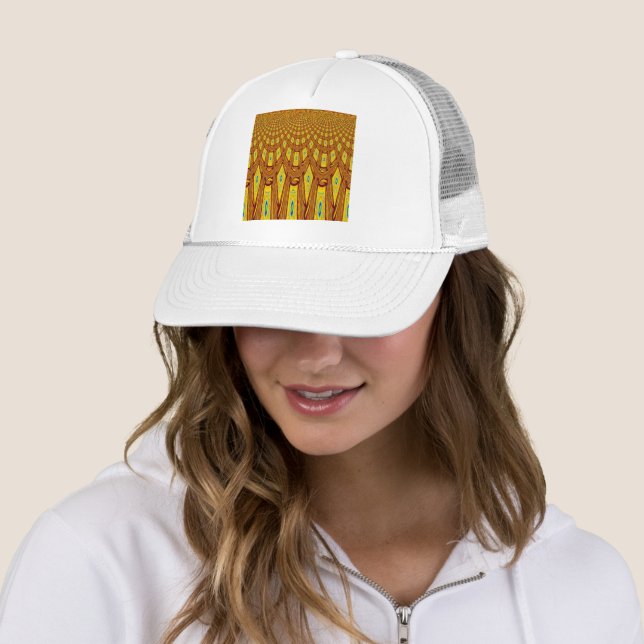 Casquette Beau Golden Brown Africain Tribal Imprimé vecteur (En situation)