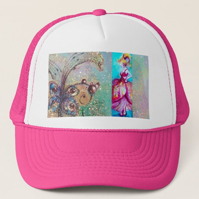 Casquette BEAUTÉ EN ROSE / Plante papillon magique (Devant)