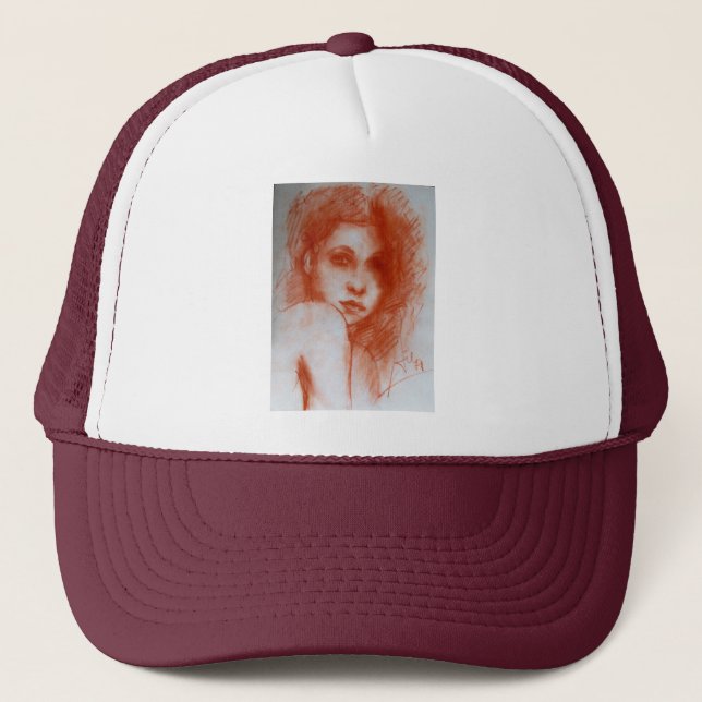 Casquette BEAUTÉ ROMANTIQUE / Portrait de femme en Sepia Bro (Devant)