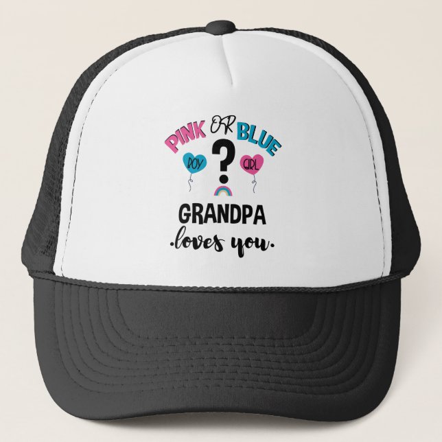 Casquette Bébé Genre Révéler Rose Ou Bleu Grand-Père Vous Ai (Devant)