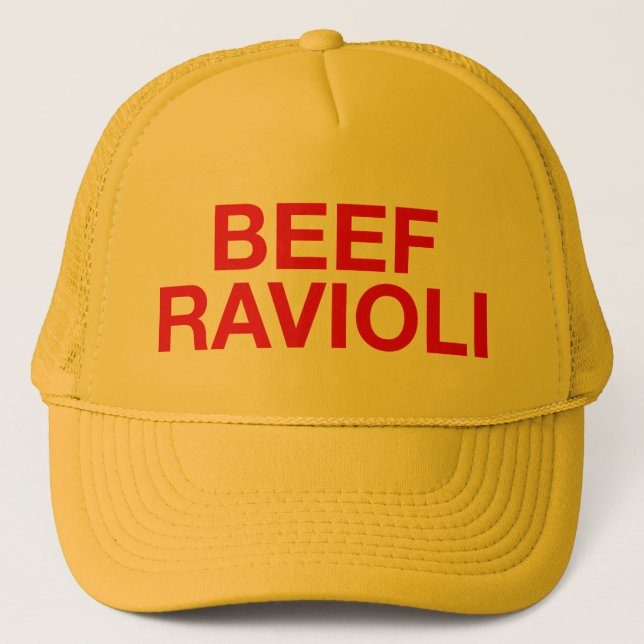 Casquette BEEF RAVIOLI slogan amusant camionneur chapeau (Devant)