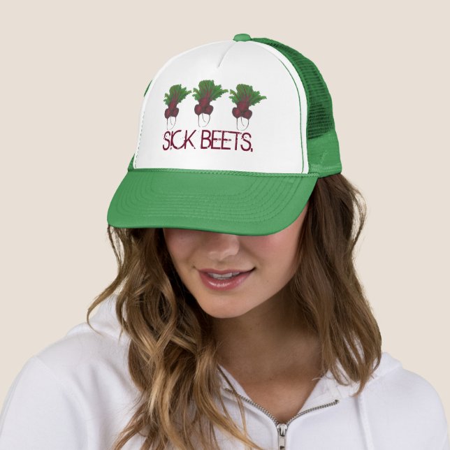 Casquette Beets Malades (Beats) Beet Rouge Végétarien Drôle  (En situation)