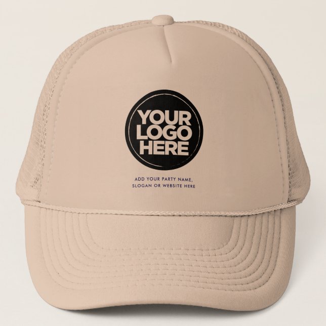 Casquette Beige | Logo personnalisé et baseball de texte (Devant)