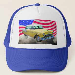 Casquette Bel Air 1955 de Chevrolet avec le drapeau