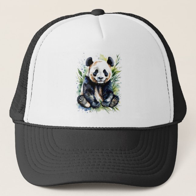 Casquette Belle aquarelle Panda Bear (Devant)