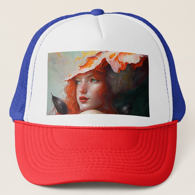 Casquette Belle artiste Abstraite Red Haired Ginger Girl (Devant)