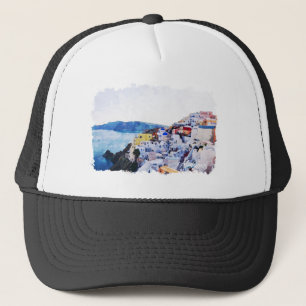 Casquette Belle Mykonos Grèce Panorama Vue Vintage