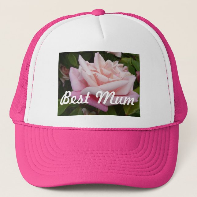 Casquette Belle rose rose rose Meilleure fleur maman design (Devant)
