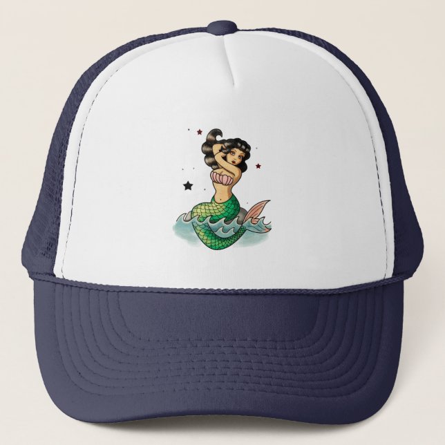 Casquette Belle sirène de vieille école (Devant)