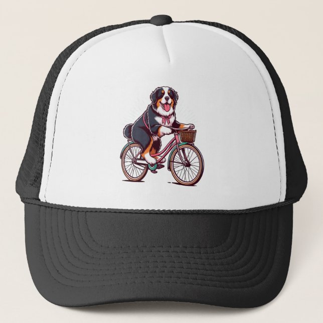 Casquette Bernese Dog Biker, croiseur bernois aventure vélo (Devant)