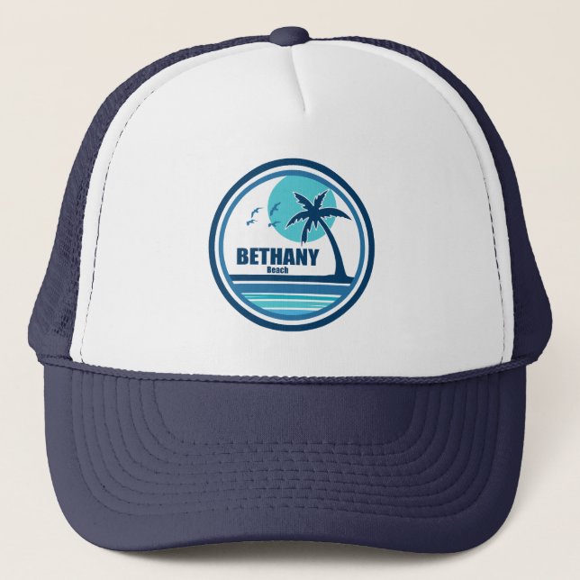 Casquette Bethany Beach Delaware Palm Tree Birds (Devant)