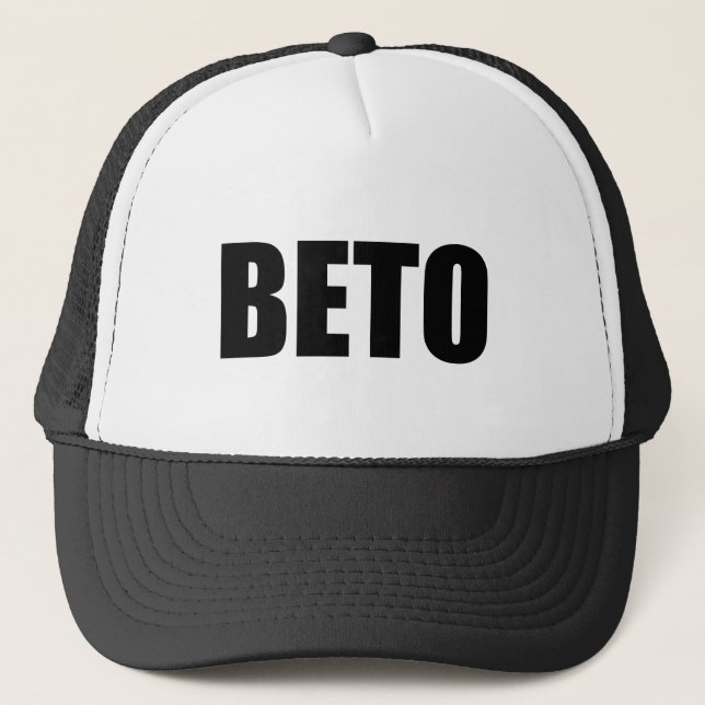 Casquette Beto O’Rourke typographie moderne en noir et blanc (Devant)