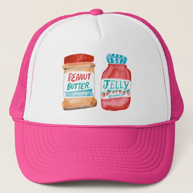 Casquette Beurre d'arachide et gelée de fraise Aquarelle Art (Devant)