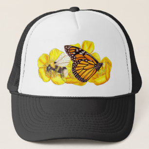 Casquette Beurre, papillon et illustration d'abeilles