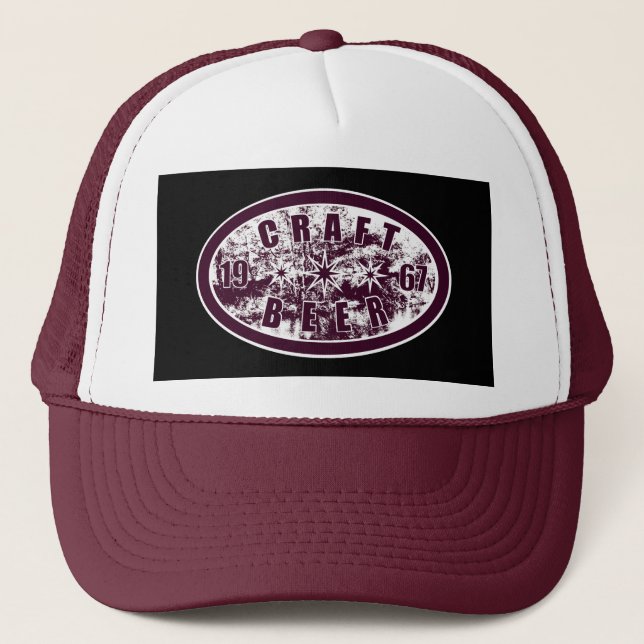 Casquette Bière 1967 de métier - Bourgogne et blanc (Devant)