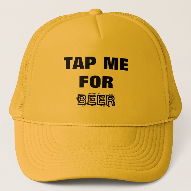 Casquette Bière - Appuyez-moi pour la bière ! Noir et blanc (Devant)