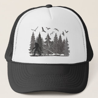 Casquette Bigfoot dans la forêt Sasquatch Yeti