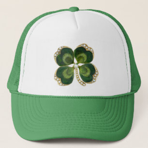Casquette Bijou Shamrock Gold Saint Patrick avec perles