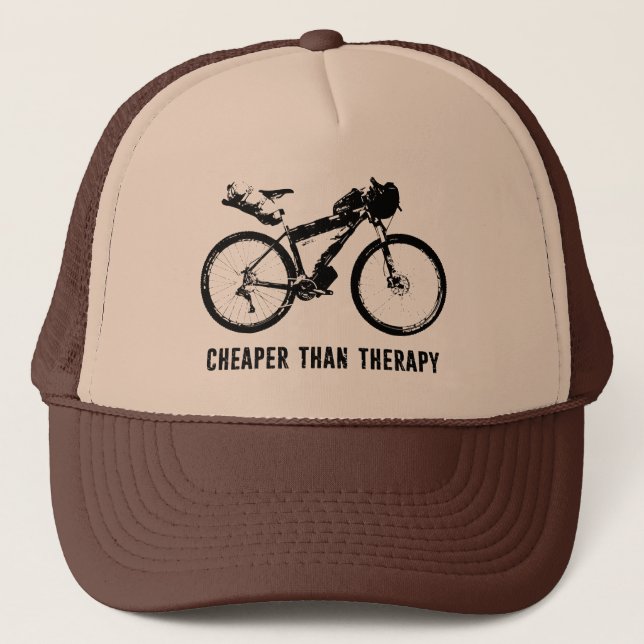 Casquette Bikepacking, Moins Cher Que La Thérapie (Devant)