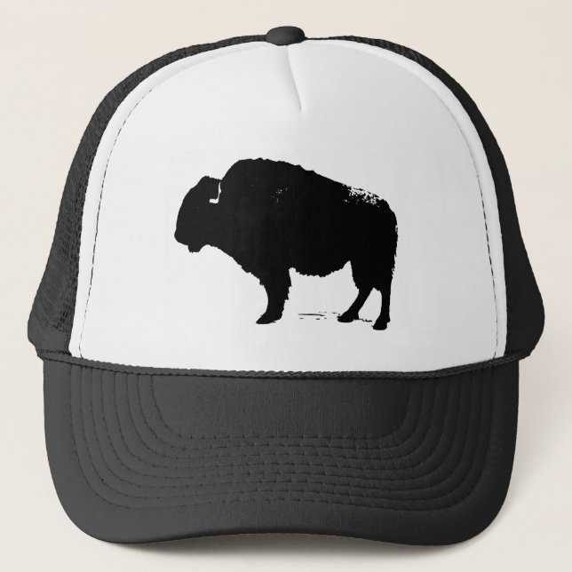 Casquette Bison de Buffalo Art noir et blanc (Devant)