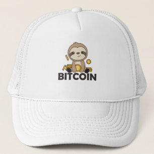 Casquette Bitcoin Pièces Faultier tenir la monnaie numérique