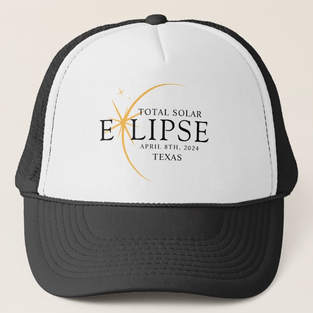 Casquette Black & Gold 2024 Texas Total Solar Eclipse (Devant)
