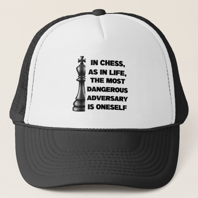 Casquette Black King Chess Pièce de sagesse Stratégie de pui (Devant)