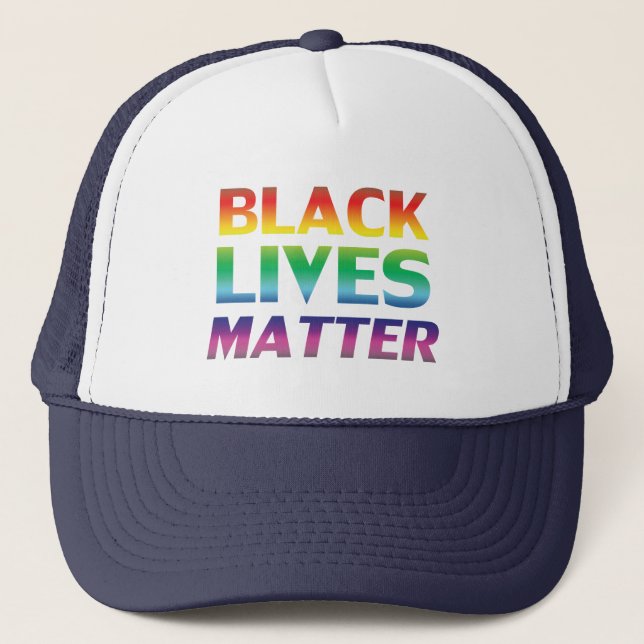 Casquette Black lives matière arc en ciel la typographie mod (Devant)