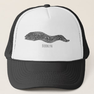 Casquette Black spotted moray eel cartoon