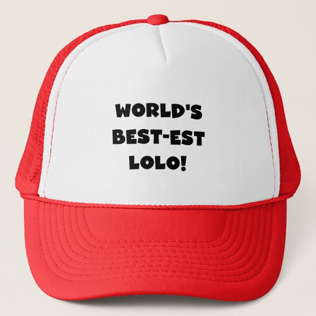 Casquette Black Text Meilleurs T-shirts et cadeaux Lolo (Devant)